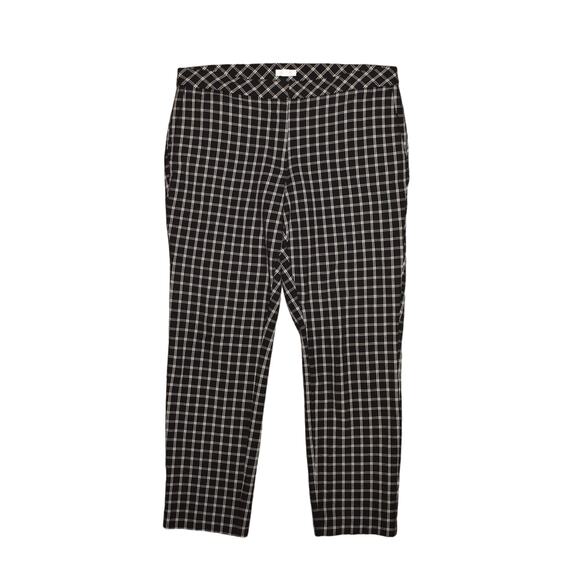 J. JILL $89 Premium Bi-Stretch Ankle Pant Black White Check Size 12‎ - Picture 1 of 4